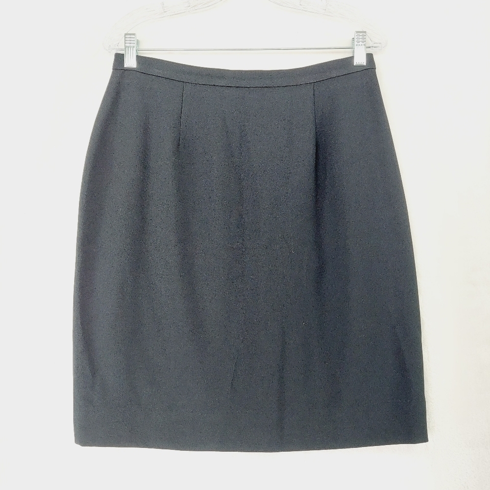 Kathryn Dianos Black Midi Pencil Formal Slit Business Casual Midi Skirt P3650
